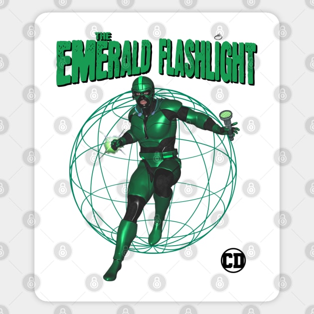 The Emerald Flashlight Hero (off brand) Parody Hero Sticker by blueversion